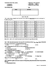 Đề kiểm tra cuối hè môn Hóa học Lớp 12 năm 2019 - Mã đề 003 - Trường Quốc tế Á Châu